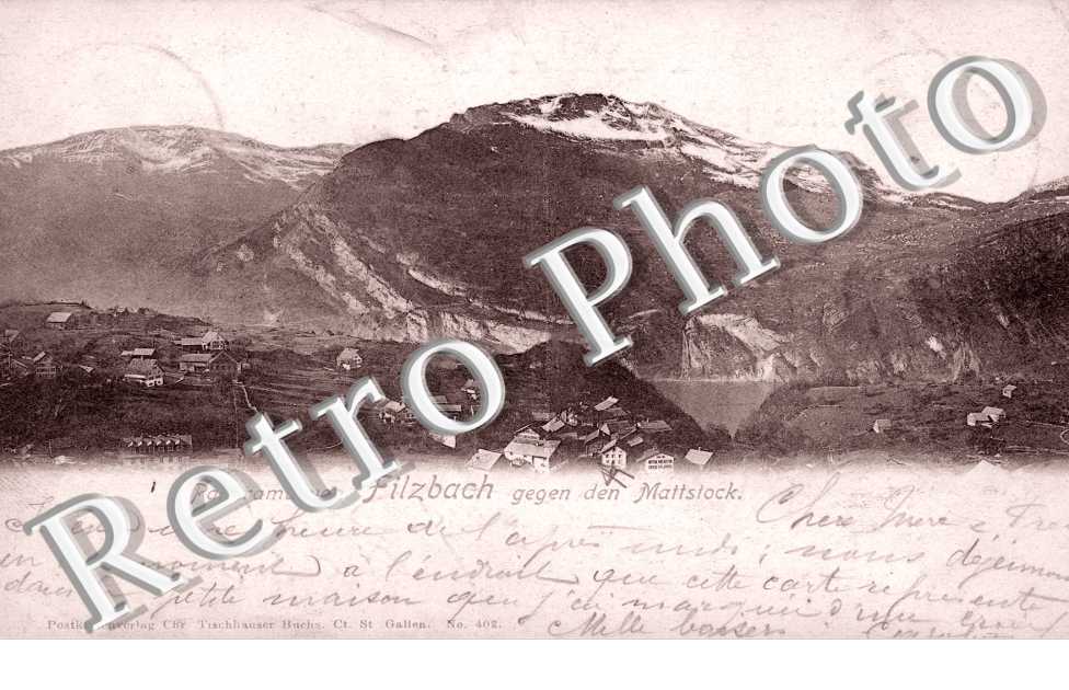Panorama von Filzbach gegen den Mattstock