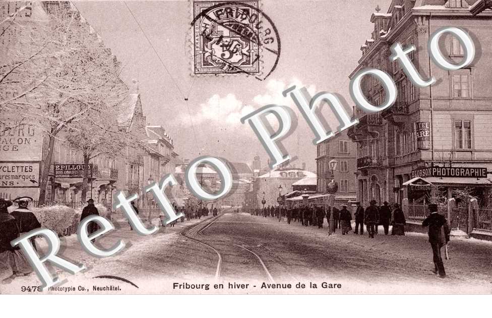 Fribourg en hiver, Avenue de la Gare