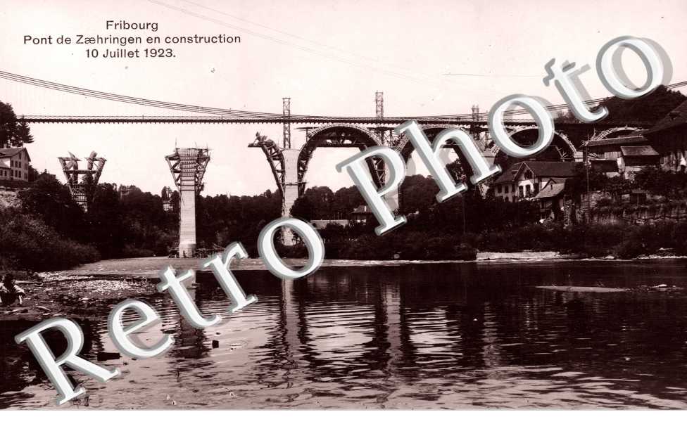 Pont de Zaehringen en construction, 10 juillet 1923