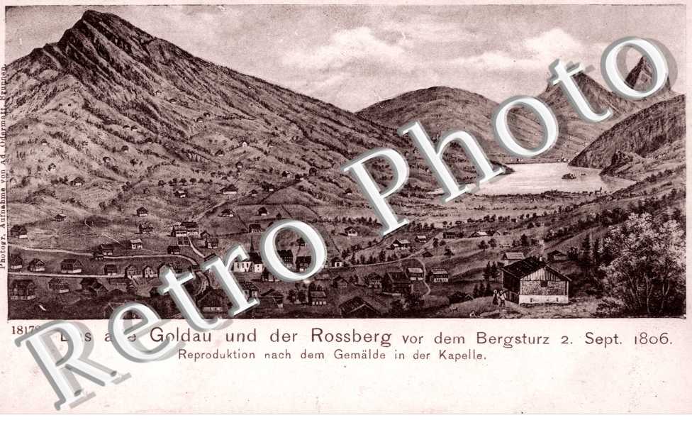 Das alte Goldau und der Rossberg vor dem Bergsturz 2 sept 1806