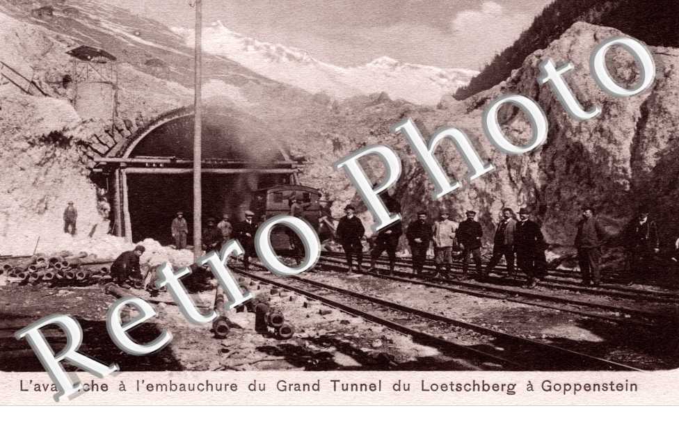 l'avalanche a l'embauchure du grand tunnel du Loetschberg