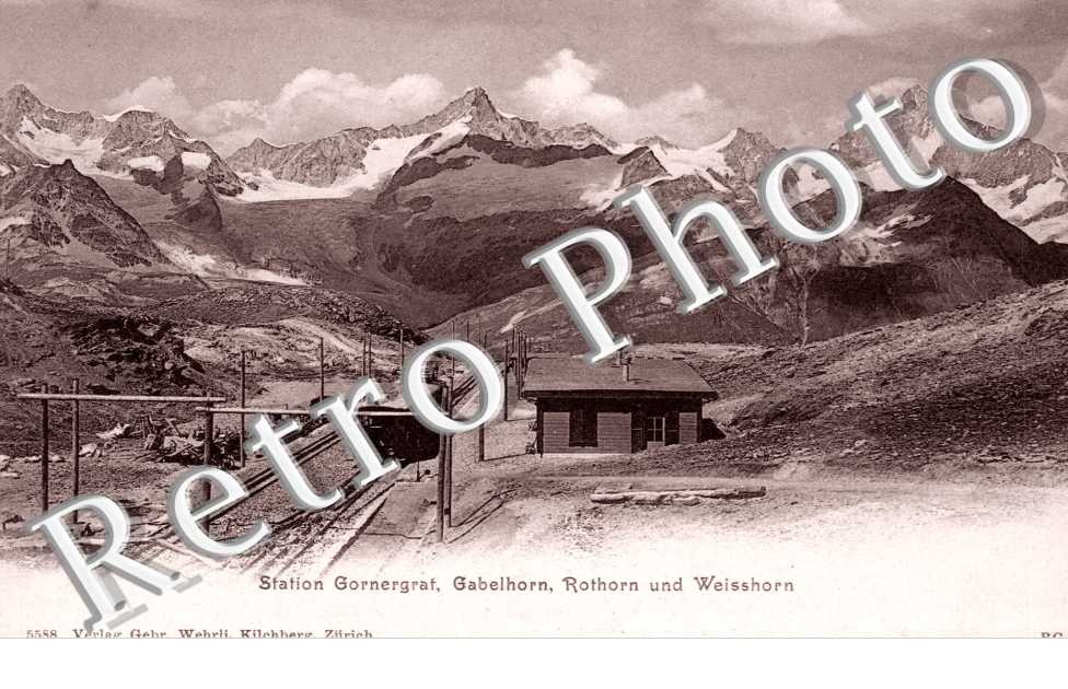 Station Gornergrat, Gabelhorn, Rothorn und Weisshorn