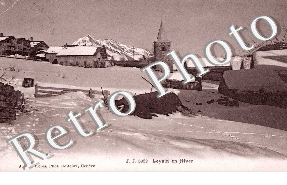 Leysin en hiver, tour de 'eglise