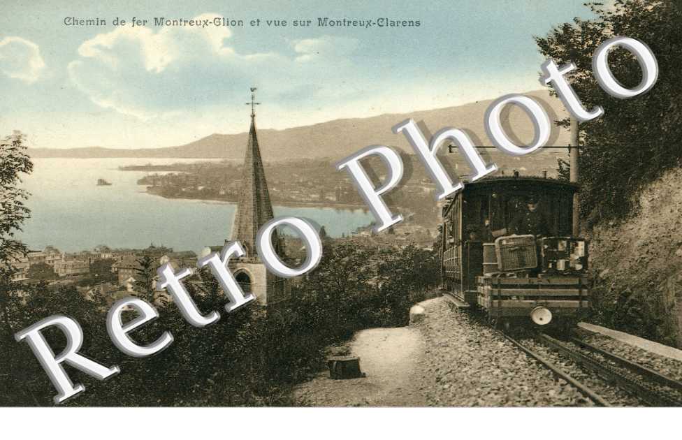 Chemin de Fer Montreux-Glion et vue sur Montreux-Clarens