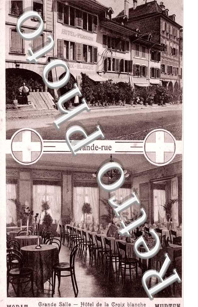 carte double vues Grande rue et Hotel de la croix blanche