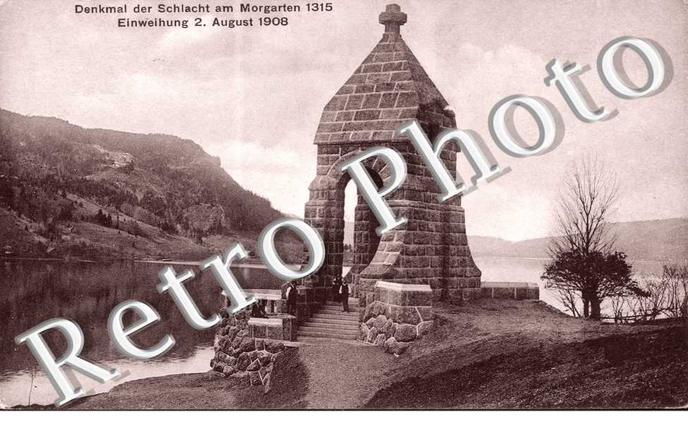 Denkmal der Schlacht am Morgarten 1315, Einweihung 2. August 1908