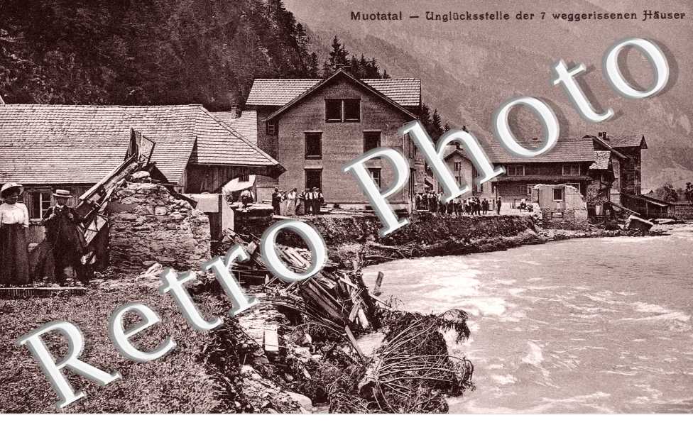 Unglucksstelle der 7 weggerrissenen Hause