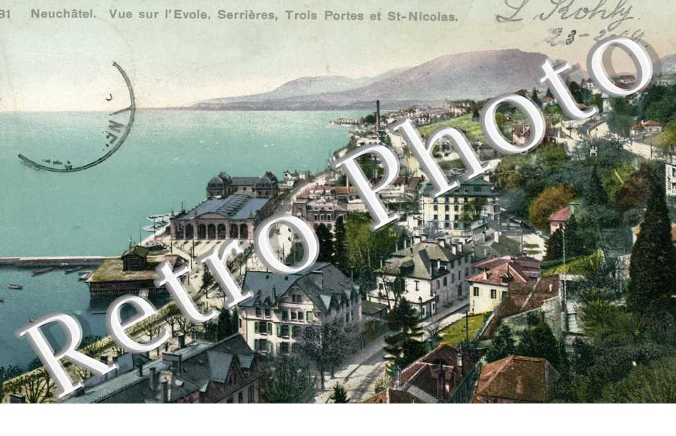 Vue sur l'Evole, Serrieres, Trois Portes et Saint Nicolas