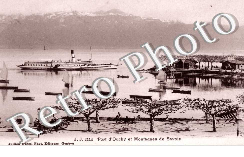 Port d'ouchy et montagnes de savoie