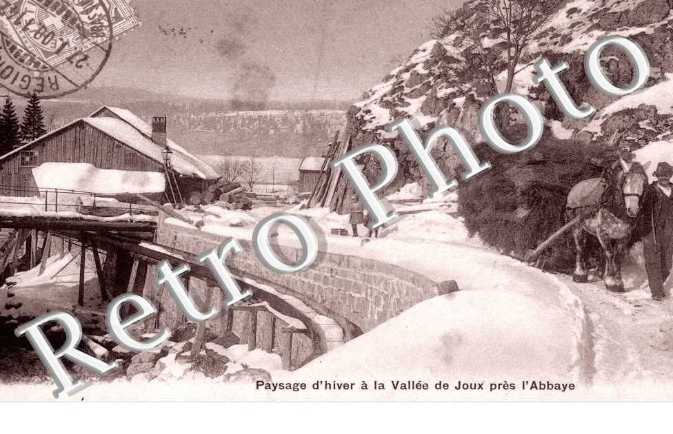 paysage d'hiver a la vallee de Joux pres l'Abbaye