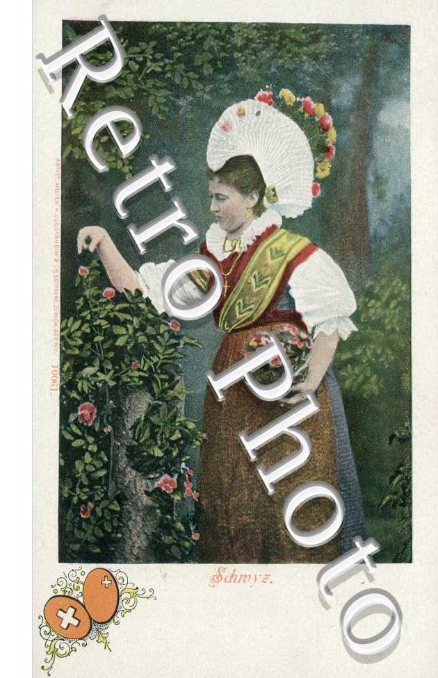 Femme cueillant des fleurs