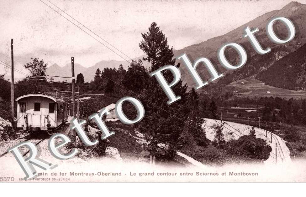 Chemin de Fer Montreux-Oberland, le grand contour entre Sciernes et Montbovon
