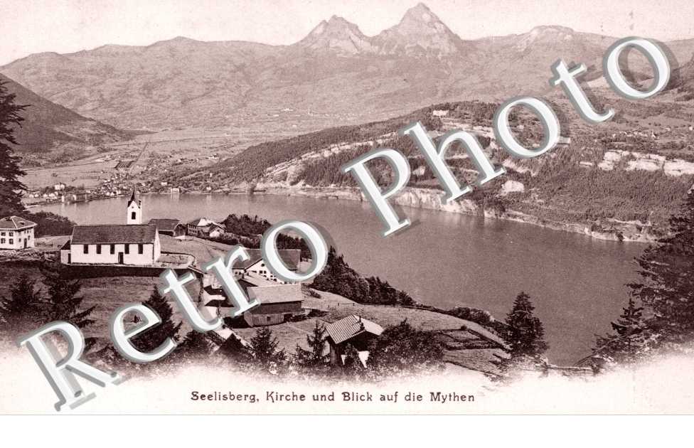 Seelisberg, Kirche und Blick auf die Mythen