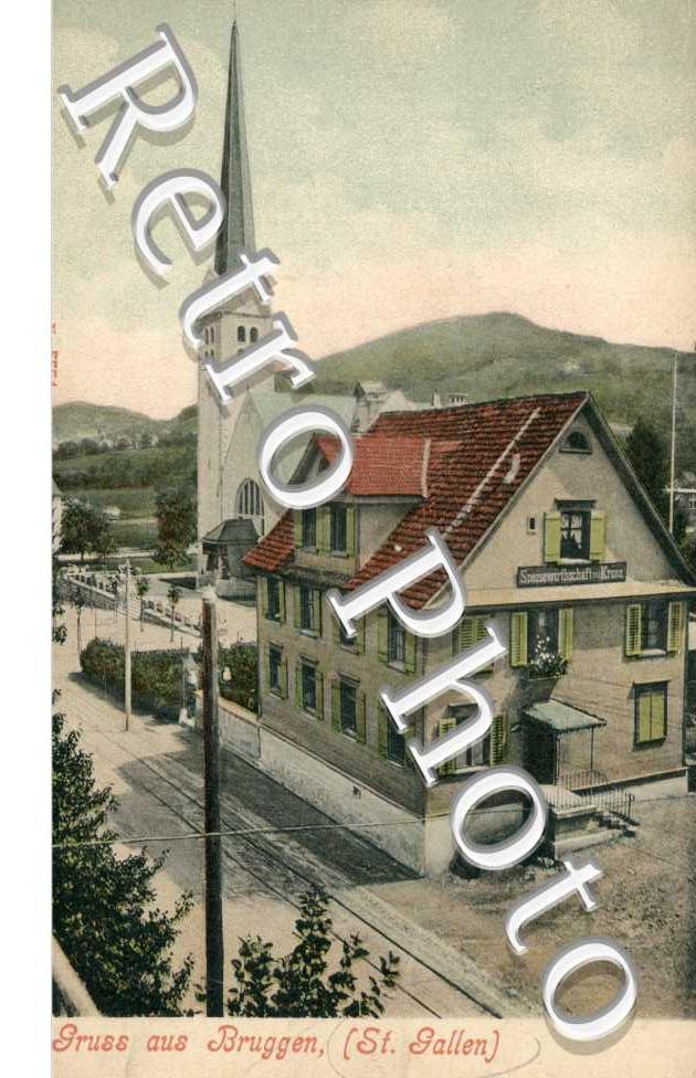 Une maison et eglise. St. Gallen