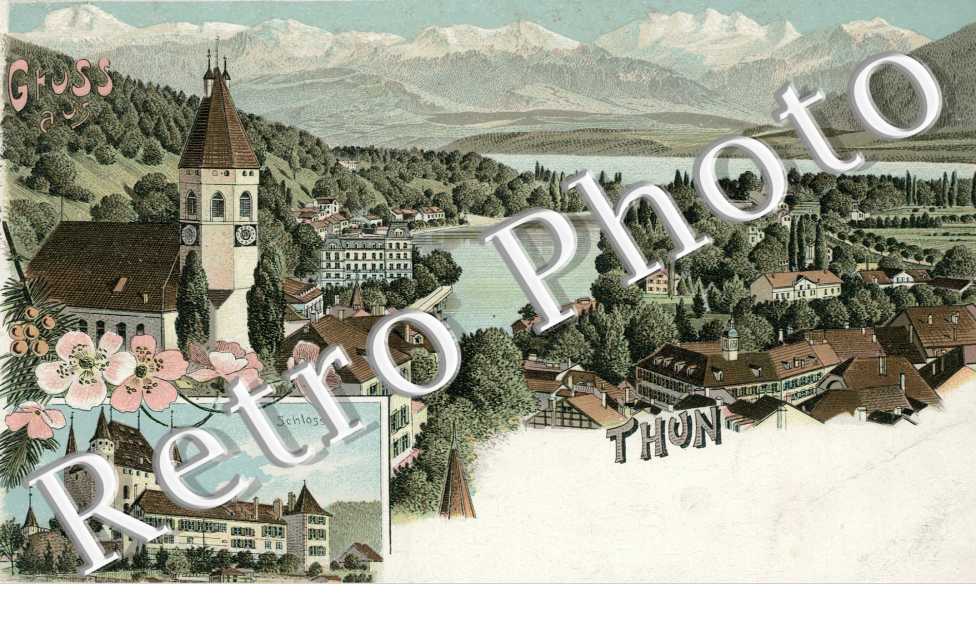 Gruss aus thun. Gesamtansicht. Vue general