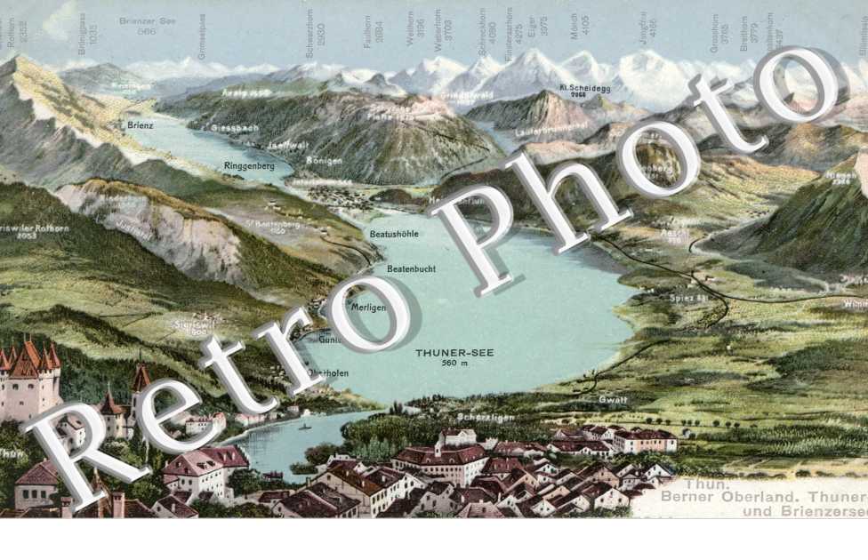 Berner Oberland und Brienzersee. Llac de Brienz. Vue Panoramique 