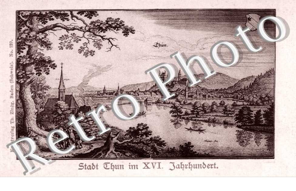 Stadt Thun im XVI Jahrhundert. Vue Panoramique