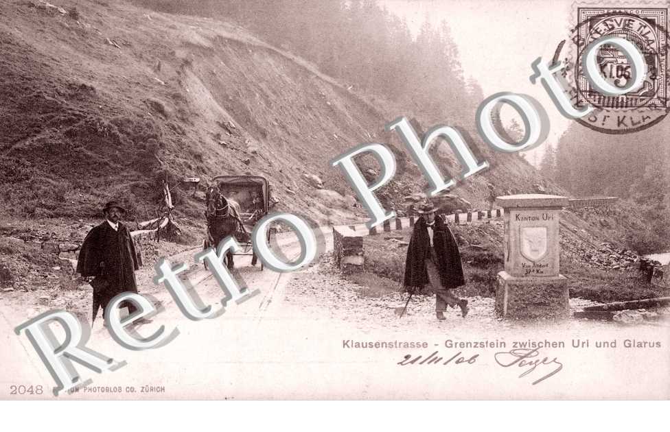 Klausenstrasse, Grenztein zwischen Uri und Glarus