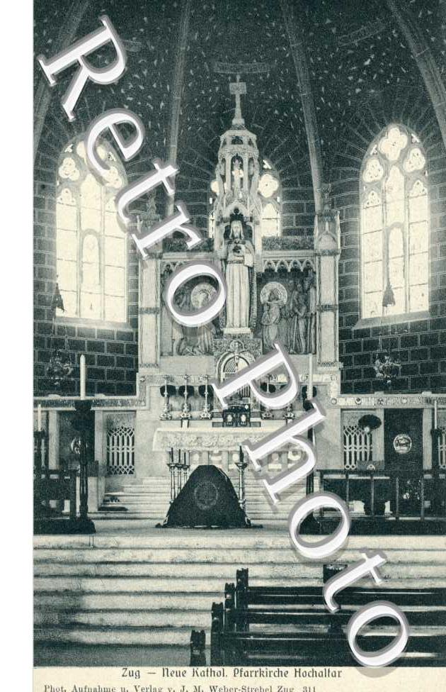Neue Kathol. Pfarrkirche Hochaltar. Nouveau catholique Autel de l'eglise paroissiale