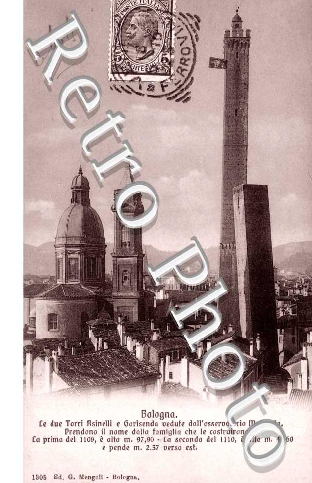 le Due Torri Asinelli e Garisenda vedute dall' osservatorio Malvasia