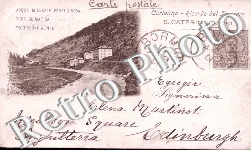 Acqua Minerale Ferruginosa cura climatica Escursioni alpine - Ricordo del Tressero - S. Caterina
