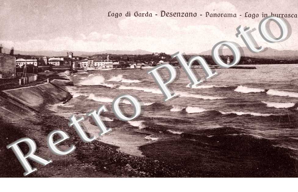 panorama, lago in burrasca