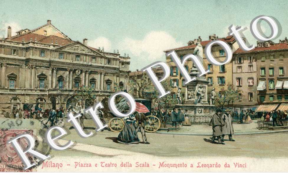 Piazza e Teatro della Scala - Monumento a Leonardo da Vinci