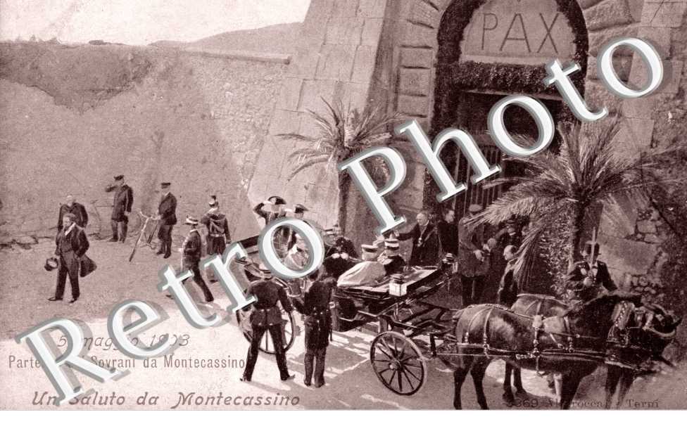 5 maggio 1903 -  Partenza dei Sovrani da Montecassino