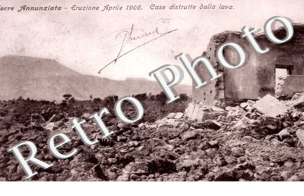 Eruzione Aprile 1906, Case distrutte dalla lava