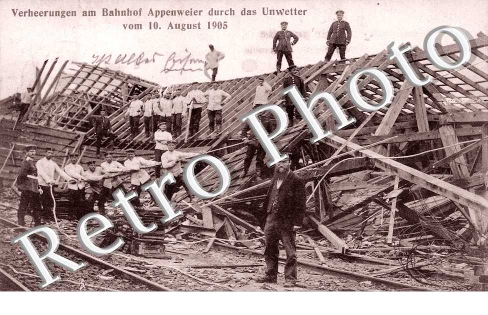 Verheerungen am bahnhof Appenweier durch das Unwetter vom 10. August 1905