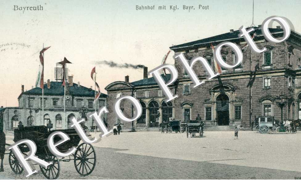 Bahnhof mit Kgl. Bayreuth Post