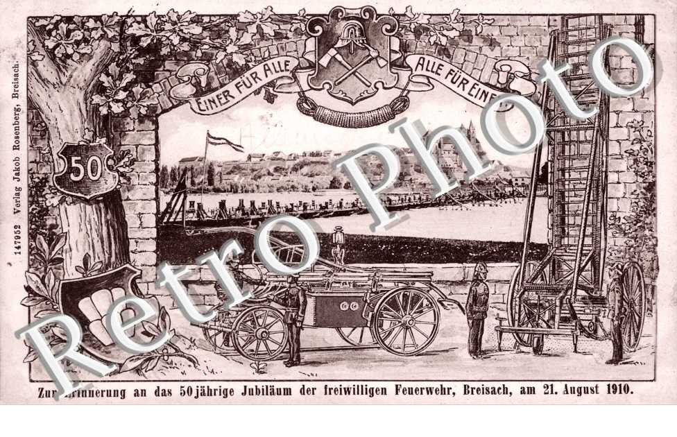 "Einer Fur Alle Alle Fur Einen" - Jubilaum der Feuerwehr am 21 august 1910