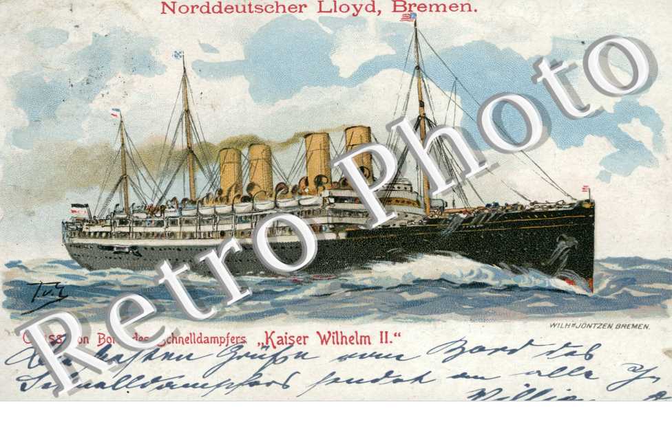 Gruss von Bord des Schnelldampfers "Kaiser Wilhelm II"