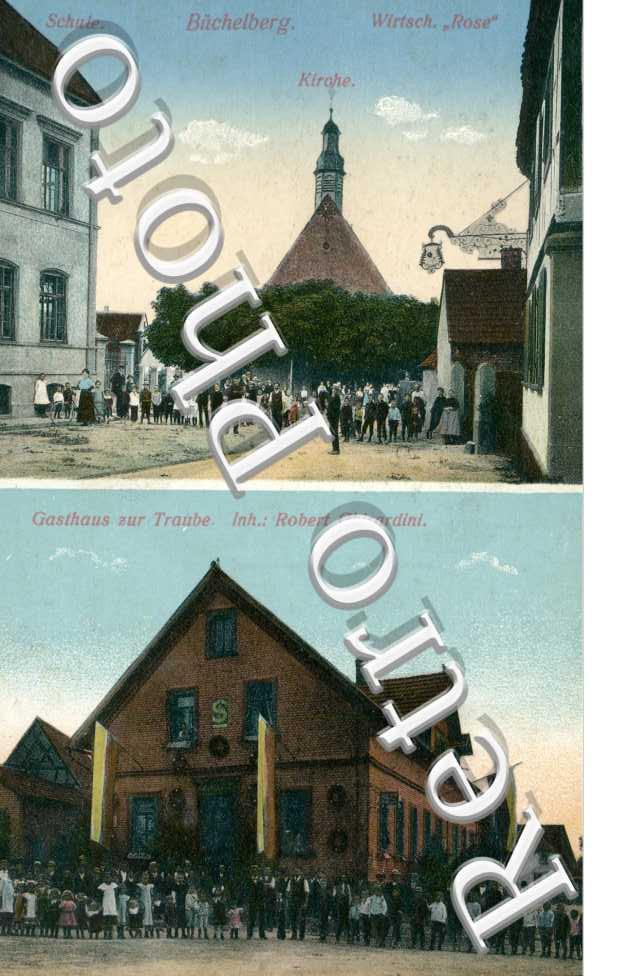 Schule, Wirtschaft "Rose", Gasthaus zur Traube, Inh,: Robert Ghirardini