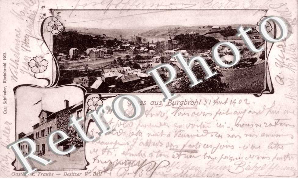 Gruss aus Burgbrohl, Gasthof zur Traube, Besitzer W. Bell