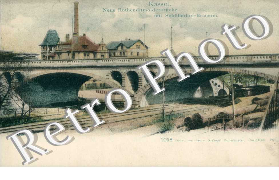 Neue Rothenditmolderbrucke mit Schofferhof-Brauerei