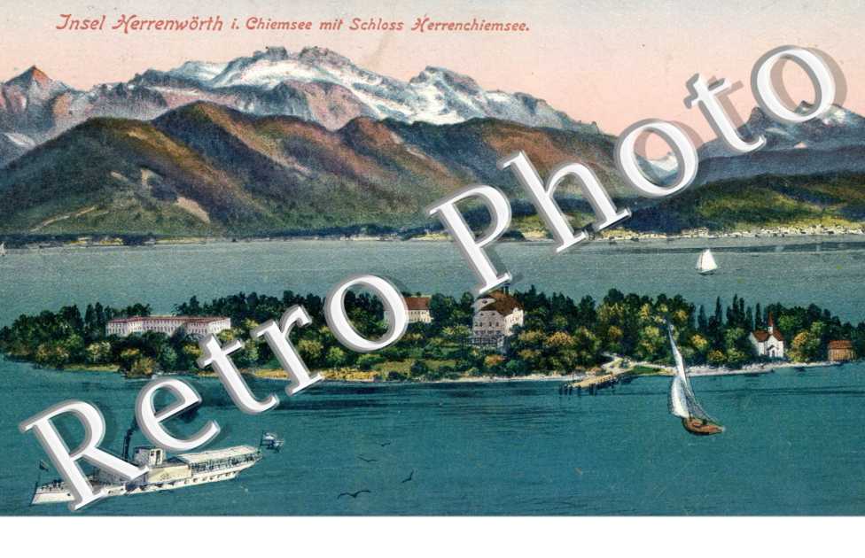 Insel Herrenworth im Chiemsee mit schloss Herrenchiemsee