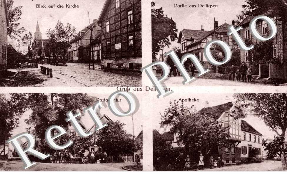 Partie aus Delligsen, Blick auf die Kirche, Postagentur, Apotheke
