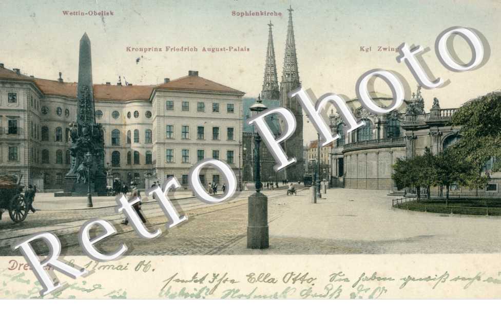 Wettin-Obelisk, Sophienkirche, Kronprinz Friedrich August-Palais, Kgl. Zwinger
