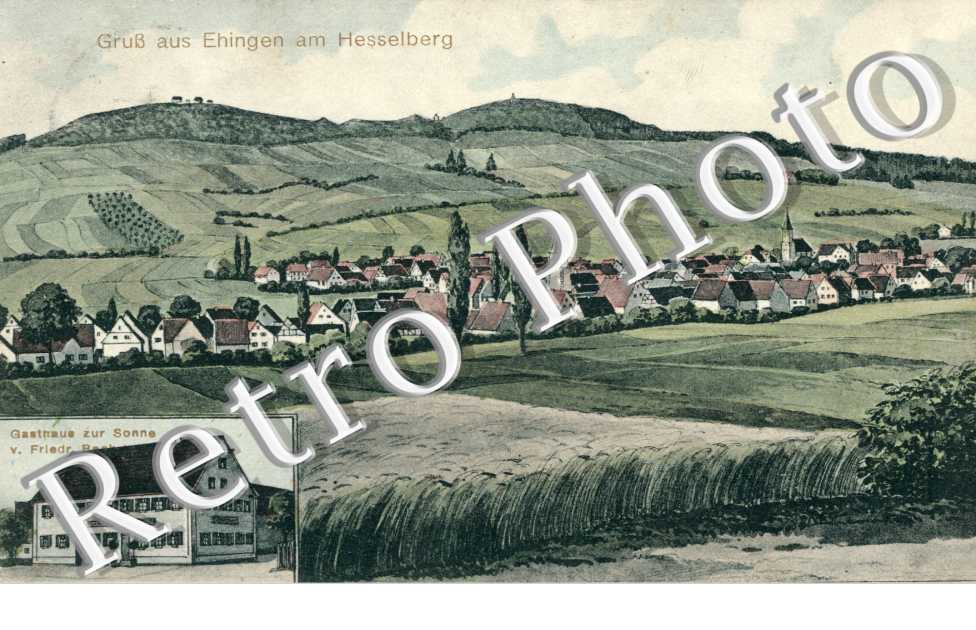 Gruss aus Ehingen am Hesselberg Gasthaus zur Sonne v. Friedr. B.