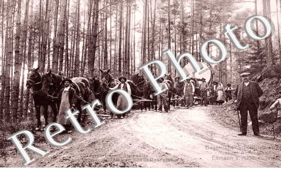 Bayerische Schleifstelnwerke, Transport elner Steinwalze