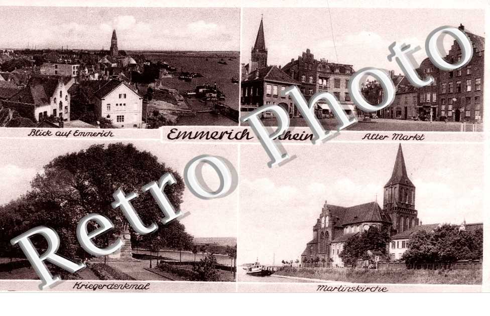 Alter Markt, Martinskirche, Blick auf Emmerich, Kriegerdenkmal
