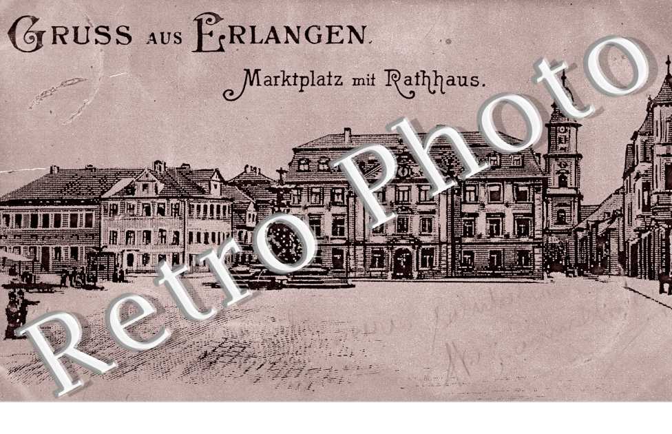 Gruss aus Erlangen, marktplatz mit rathaus