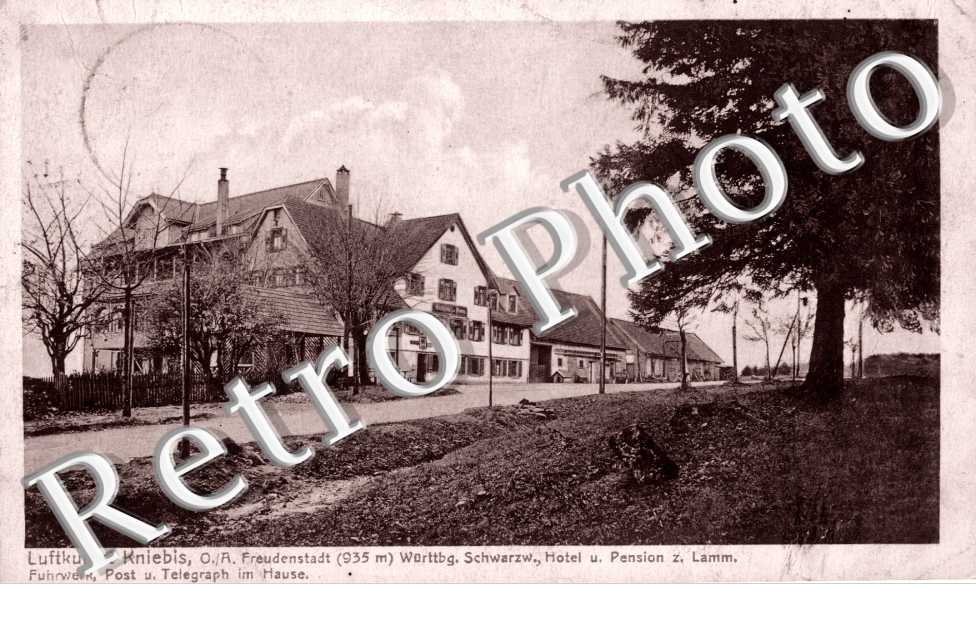 Luftkurort Kniebis, Schwarzw, Hotel und Pension Lamm.; Fuhrwerk, Post und Telegraph im Hause