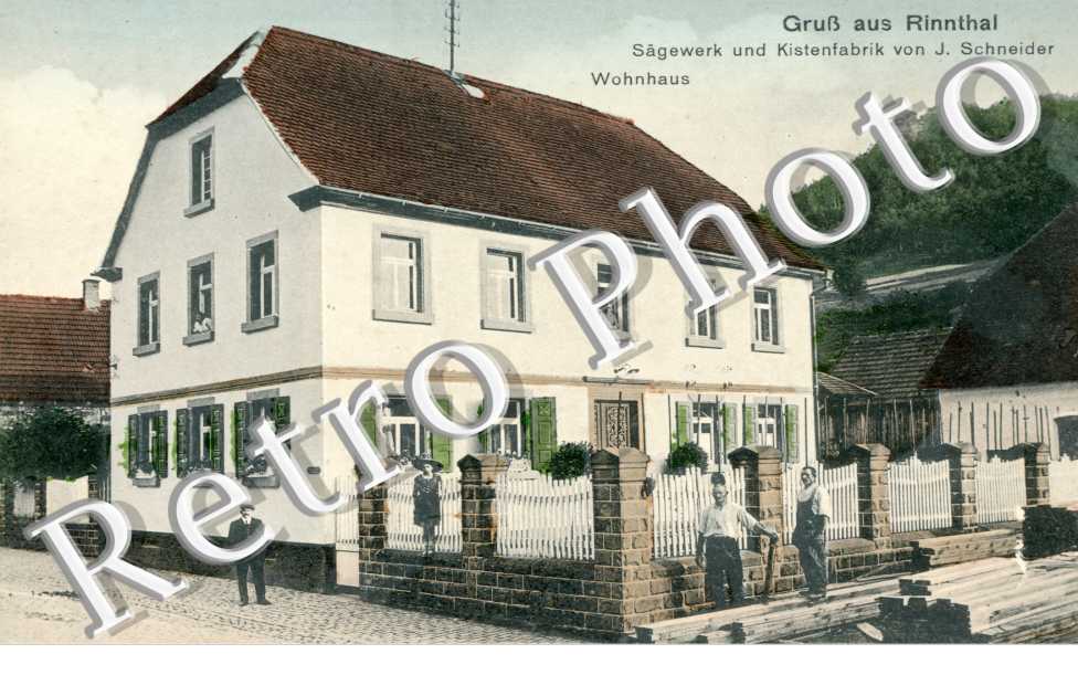 Sagewerk und Kistenfabrik von J. Schneider Wohnhaus - Gruss aus Rinnthal