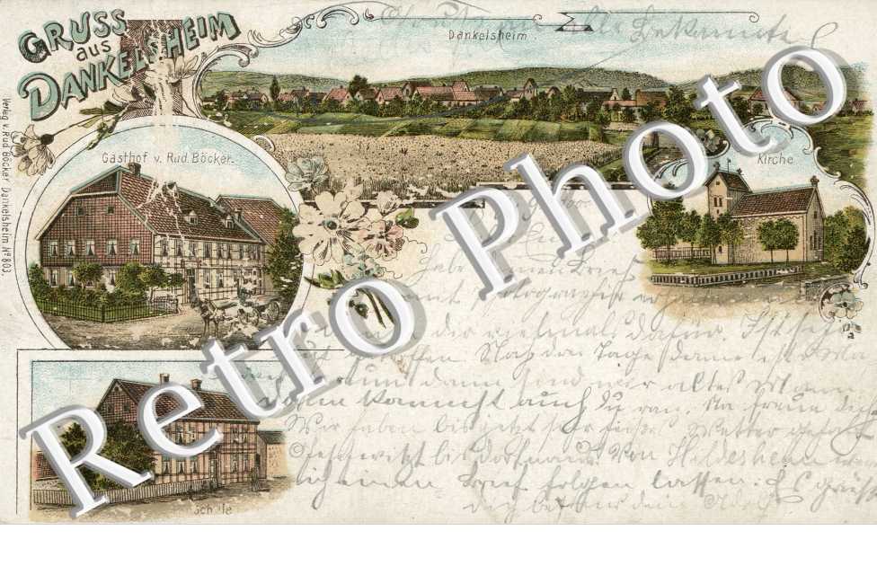 Dankesheim  Gastof v. Rud BOcker Kirche Schule