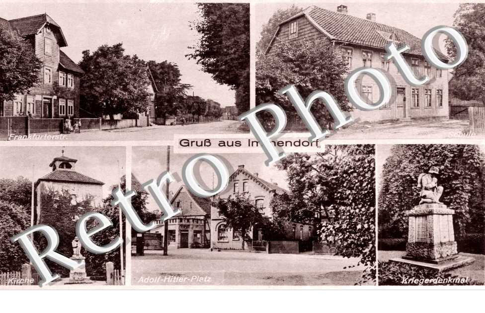 Kriegerdenkmal, Schule, Frankfurterstrasse, kirche, Adolf-Hitler-Platz