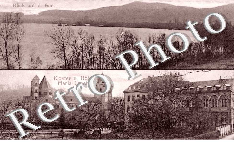 Blick auf der See, Kloster und Hotel Maria Laach