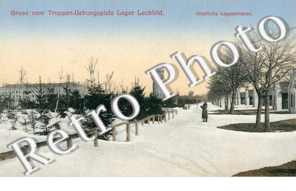 Gruss vom Truppen-Uebungsplatz Lager Lechfeld, Westliche Lagerstrasse