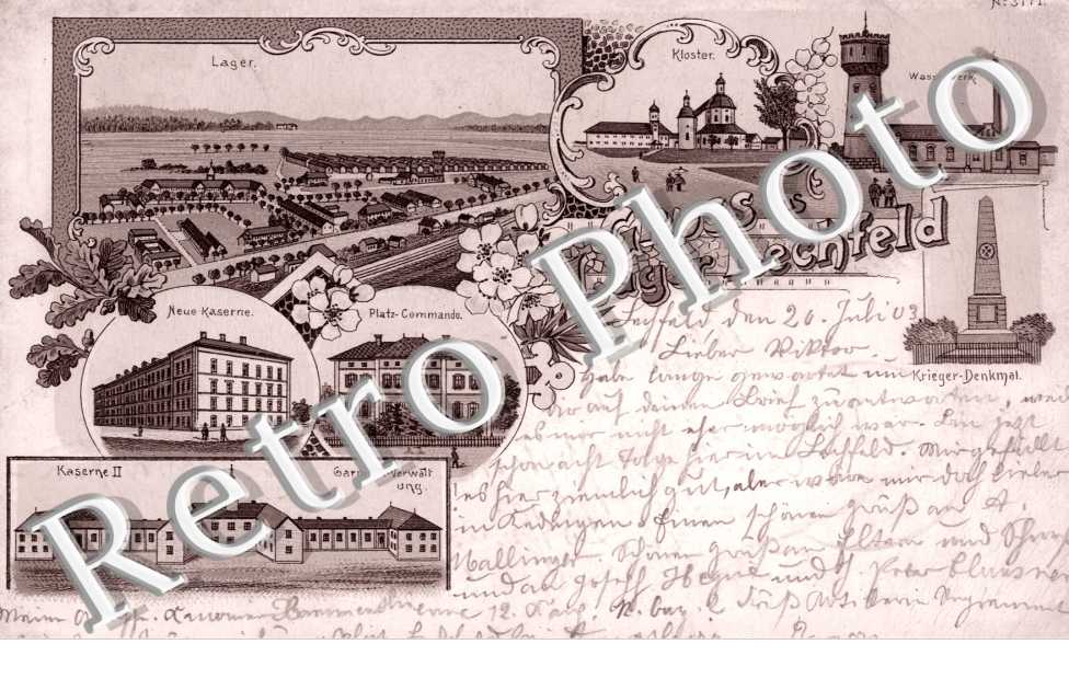 Lager, Wasserwerk, Kloster, Neue Kaserne, Platz-Commando, Kaserne II, Garnison-Verwalt